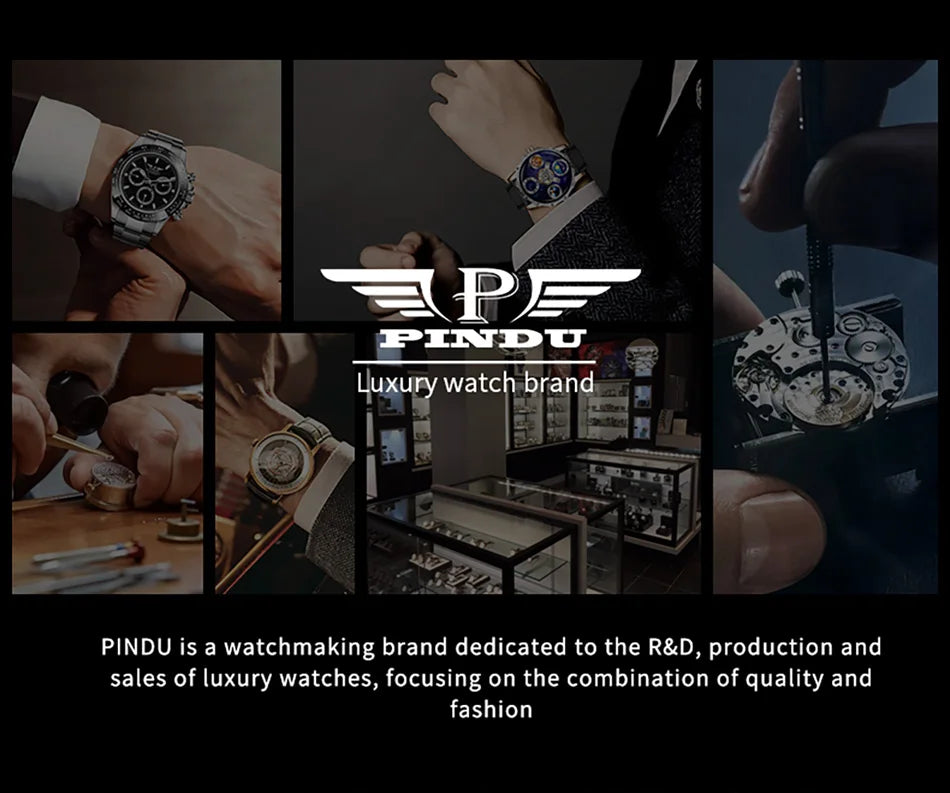 PINDU Design New 3D Dragon Earth Theme Quartz Watches Men Celestial Series Curved Mirror Transparent Design Watch Wristwatches