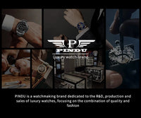 PINDU Design New 3D Dragon Earth Theme Quartz Watches Men Celestial Series Curved Mirror Transparent Design Watch Wristwatches