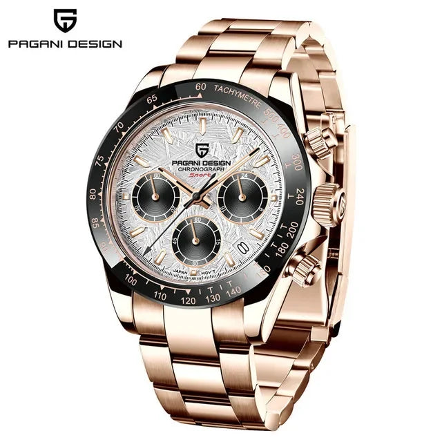 PAGANI DESIGN V2 40MM Meteorite dial Men Quartz Watches Sapphire Retro Chronograph  Waterproof Watch For Men Reloj0 hombr