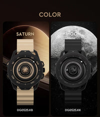 DANIEL GORMAN Red Planet Design Quartz Watch for Men Waterproof Luminous Sport Wristwatch with Magnetic Bead Pointers DG0525Red