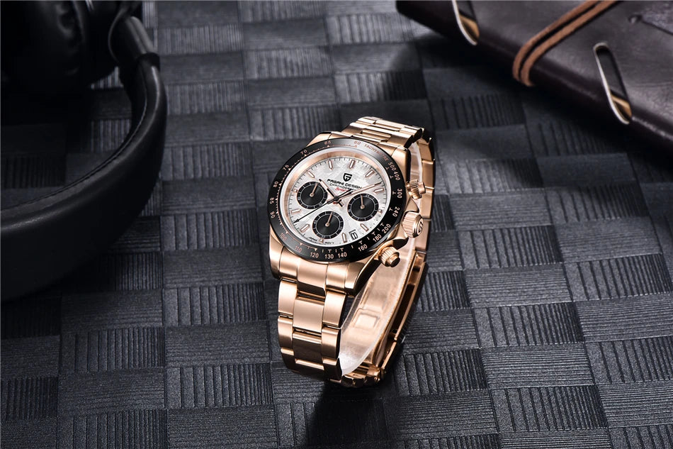 PAGANI DESIGN V2 40MM Meteorite dial Men Quartz Watches Sapphire Retro Chronograph  Waterproof Watch For Men Reloj0 hombr