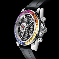 PAGANI Design Men Automatic Mechanical Watch Rainbow Rainbow Circle Skeleton Dial Stainless Steel Sapphire Sports Watches