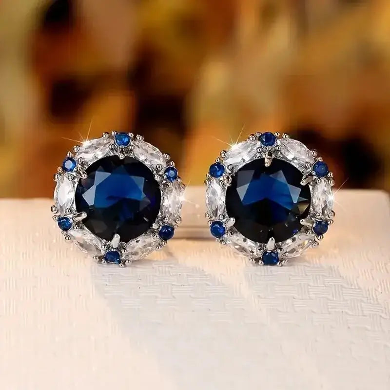 2024 Weiß/Blau/Lila/Grün/Rot Zirkonia Ohrstecker für Frauen Neu Gestaltete Luxus Ohrschmuck Hochzeitsschmuck