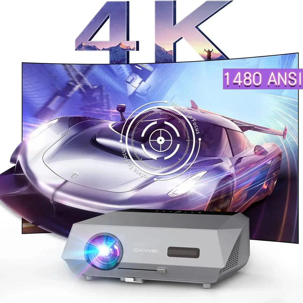 Auto Focus 4K Projector for Movies 5G Wifi 6 Native 1080P Full HD Android TV Home Theater 16000LM Daylight HDR Video Projectors