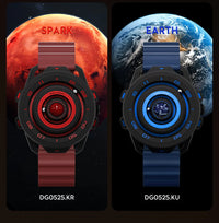 DANIEL GORMAN Red Planet Design Quartz Watch for Men Waterproof Luminous Sport Wristwatch with Magnetic Bead Pointers DG0525Red