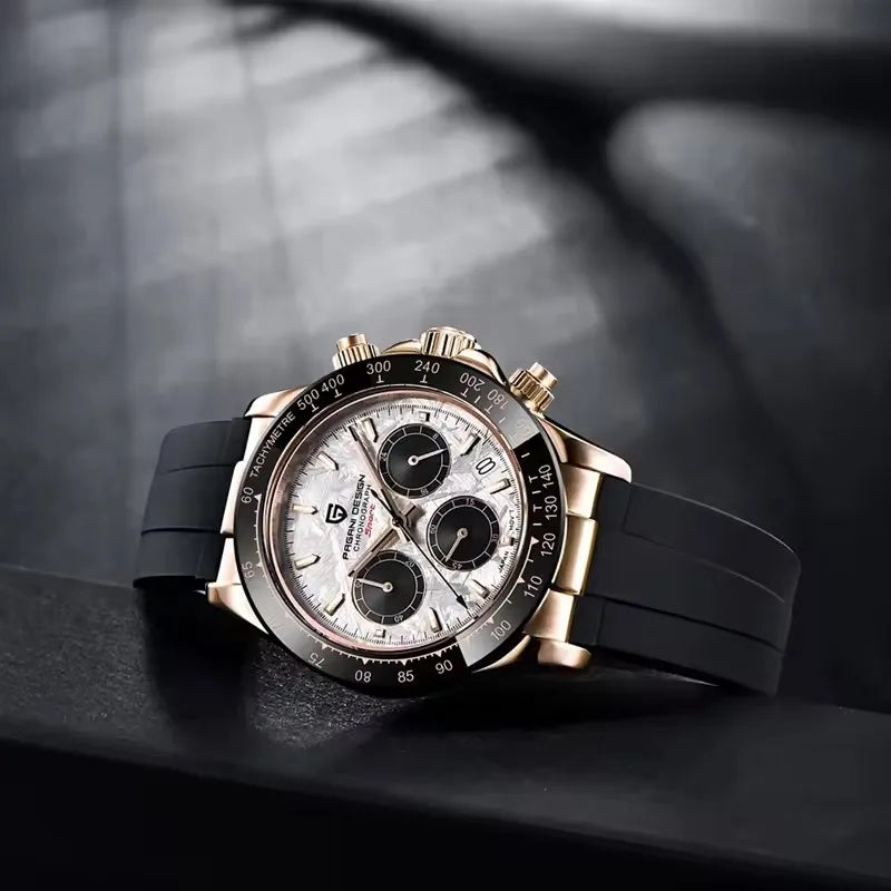 PAGANI DESIGN NewMeteorite Dial Luxury Men watch Sapphire mirror Luminous Waterproof Man watch Quartz VK63 Auto Date Chronograph