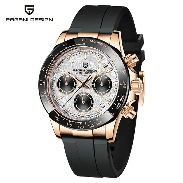 PAGANI DESIGN V2 40MM Meteorite dial Men Quartz Watches Sapphire Retro Chronograph  Waterproof Watch For Men Reloj0 hombr