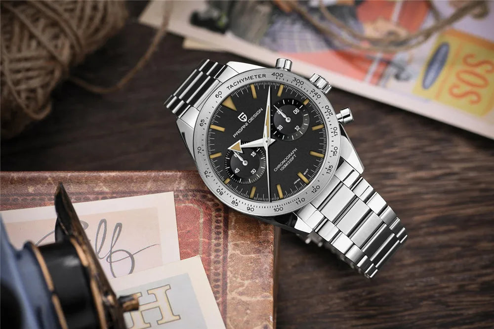 PAGANI DESIGN 2026 NEW Moon Top Brand Quartz Watch For Men Speed Chronograph Waterproof VK64 AR Sapphire Mirror Wristwatch 1766