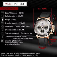 PAGANI DESIGN NewMeteorite Dial Luxury Men watch Sapphire mirror Luminous Waterproof Man watch Quartz VK63 Auto Date Chronograph