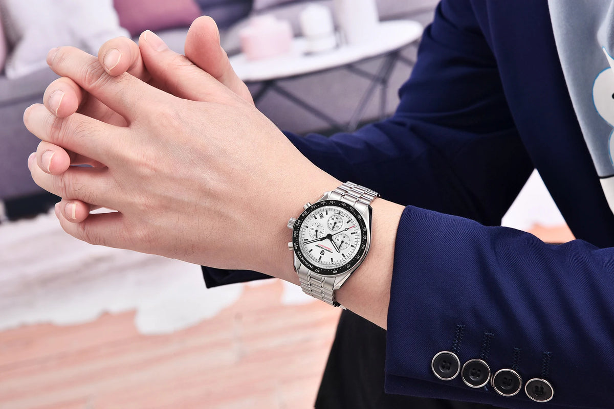 Auto Date Speed Chronograph AR Sapphire Mirror Wrist watch