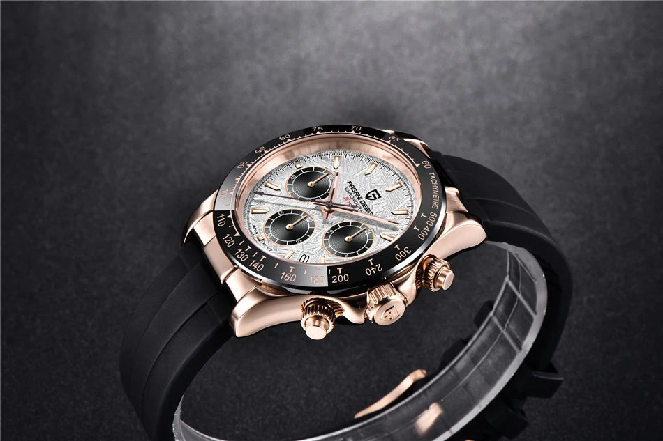 PAGANI DESIGN NewMeteorite Dial Luxury Men watch Sapphire mirror Luminous Waterproof Man watch Quartz VK63 Auto Date Chronograph