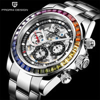 PAGANI Design Men Automatic Mechanical Watch Rainbow Rainbow Circle Skeleton Dial Stainless Steel Sapphire Sports Watches