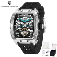 PAGANI DESIGN 42MM New fashion Hollow Back Transparent Movement Luxury Men Watch Sapphire Glass Automatic Men Watches For Men