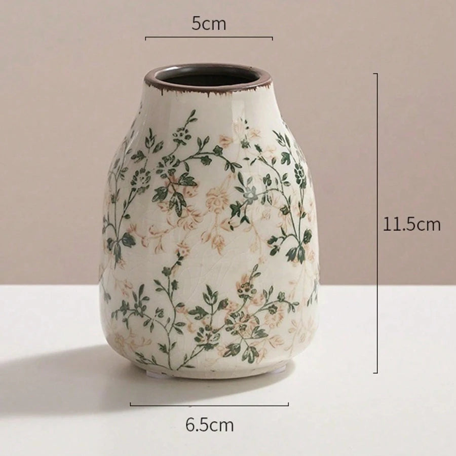 Ice Crackle Ceramic Vase Handmade Vase Bohemian Art Home Decoration Suitable Fresh/Dry Flower Display For Living Rooms Offices