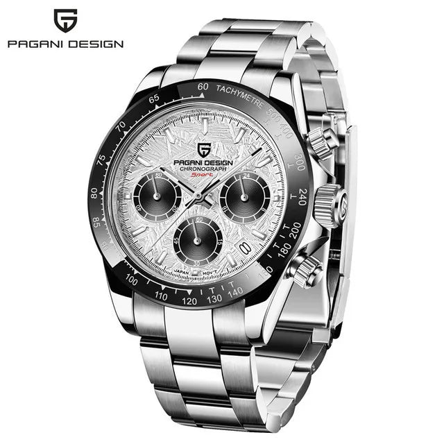 PAGANI DESIGN V2 40MM Meteorite dial Men Quartz Watches Sapphire Retro Chronograph  Waterproof Watch For Men Reloj0 hombr