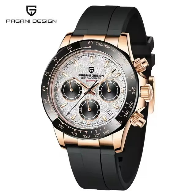 PAGANI DESIGN NewMeteorite Dial Luxury Men watch Sapphire mirror Luminous Waterproof Man watch Quartz VK63 Auto Date Chronograph
