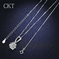 Luxus PT950 Platin 1CT zertifizierte Moissanit-Halskette mit Sonnenblumen-Diamant-Anhänger für Frauen, Versprechen, Hochzeitsschmuck