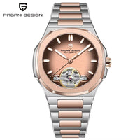 PAGANI DESIGN Tourbillon Men's Watches Rose Gold Luxury Automatic Watch For Men Mechanical Wristwatches AR Sapphire Mirror Clock