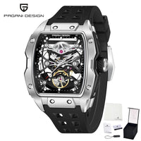 PAGANI DESIGN 42MM New fashion Hollow Back Transparent Movement Luxury Men Watch Sapphire Glass Automatic Men Watches For Men