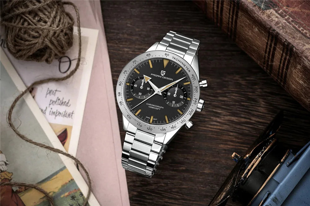 PAGANI DESIGN 2026 NEW Moon Top Brand Quartz Watch For Men Speed Chronograph Waterproof VK64 AR Sapphire Mirror Wristwatch 1766