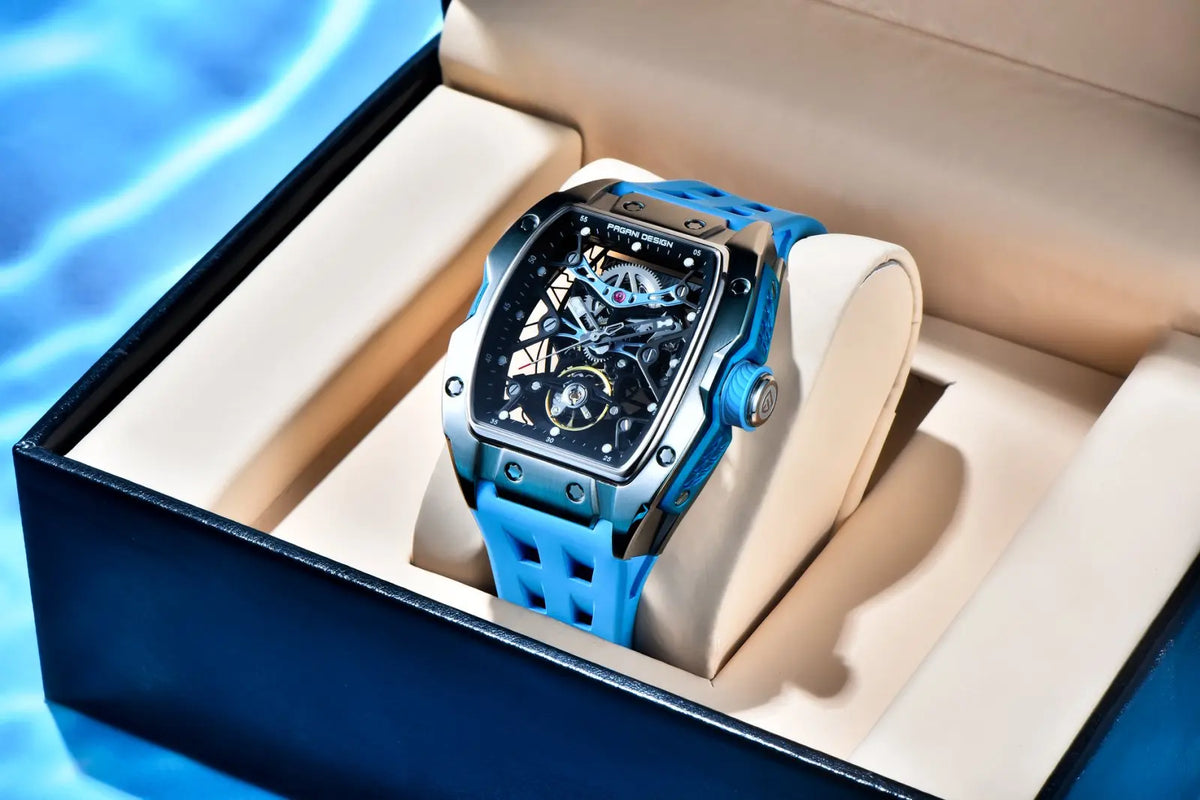 PAGANI DESIGN 42MM New fashion Hollow Back Transparent Movement Luxury Men Watch Sapphire Glass Automatic Men Watches For Men