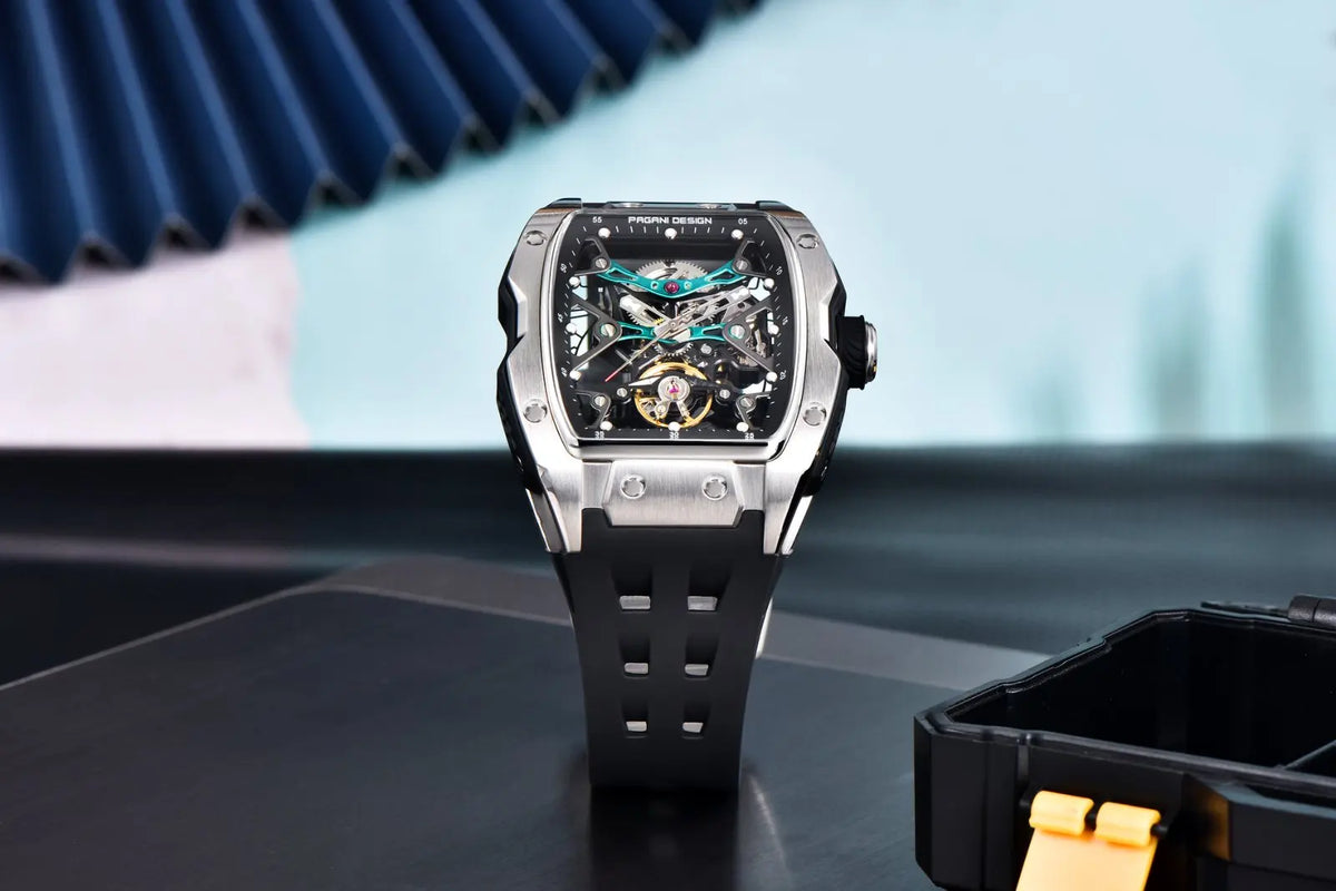 PAGANI DESIGN 42MM New fashion Hollow Back Transparent Movement Luxury Men Watch Sapphire Glass Automatic Men Watches For Men