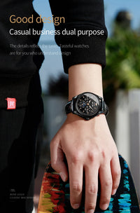 OUPINKE 3189 Men's Watch Top Luxury Brand Automatic Mechanical Watch Fashion Leather Waterproof Sapphire Mirror Moon Men's Watch