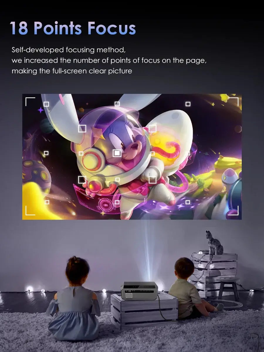 Auto Focus 4K Projector for Movies 5G Wifi 6 Native 1080P Full HD Android TV Home Theater 16000LM Daylight HDR Video Projectors