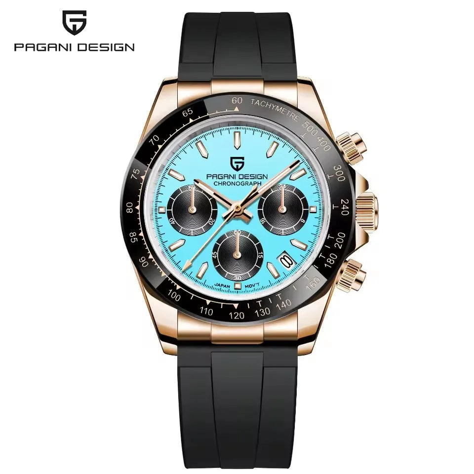 PAGANI DESIGN NewMeteorite Dial Luxury Men watch Sapphire mirror Luminous Waterproof Man watch Quartz VK63 Auto Date Chronograph