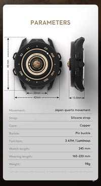 DANIEL GORMAN Red Planet Design Quartz Watch for Men Waterproof Luminous Sport Wristwatch with Magnetic Bead Pointers DG0525Red