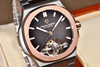 PAGANI DESIGN Tourbillon Men's Watches Rose Gold Luxury Automatic Watch For Men Mechanical Wristwatches AR Sapphire Mirror Clock