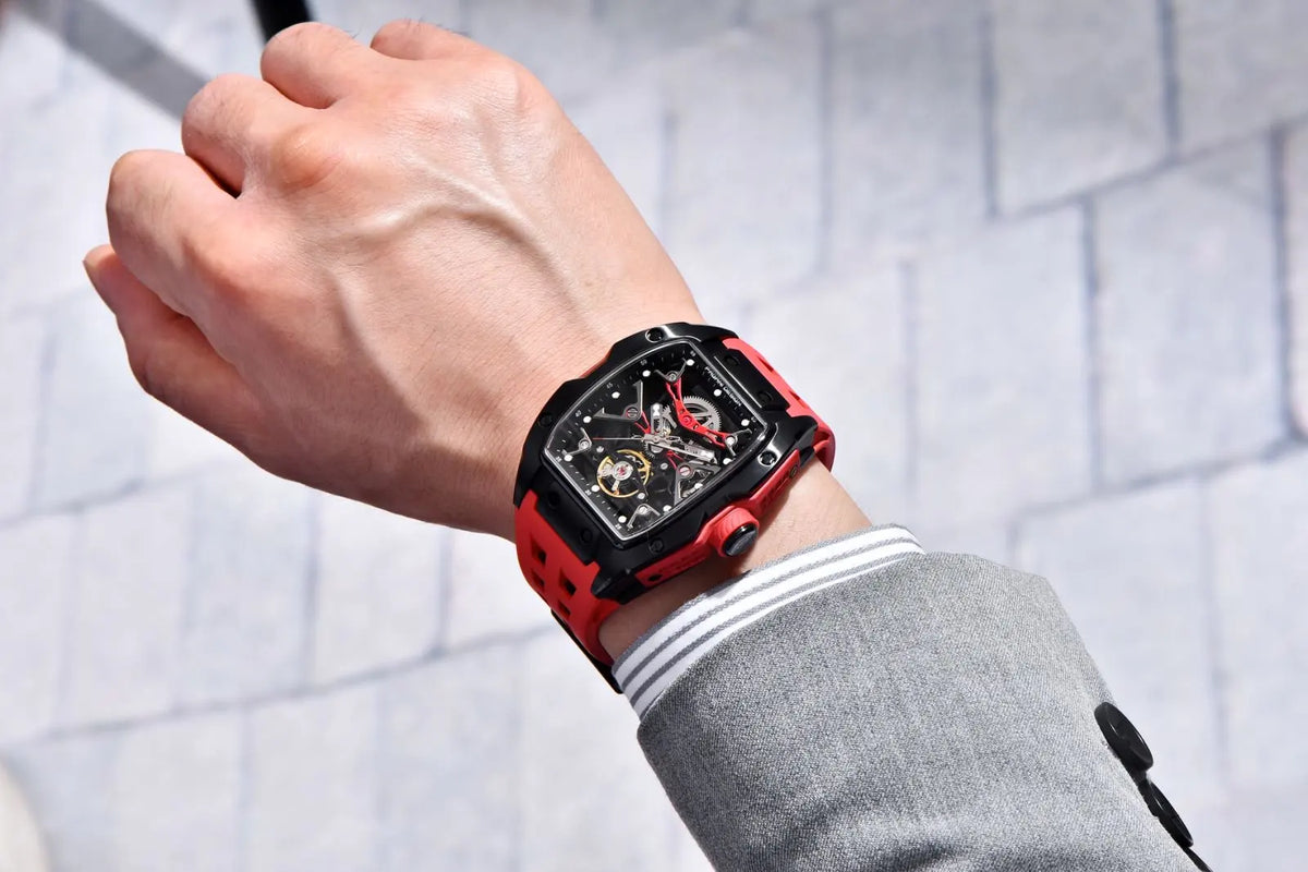 PAGANI DESIGN 42MM New fashion Hollow Back Transparent Movement Luxury Men Watch Sapphire Glass Automatic Men Watches For Men