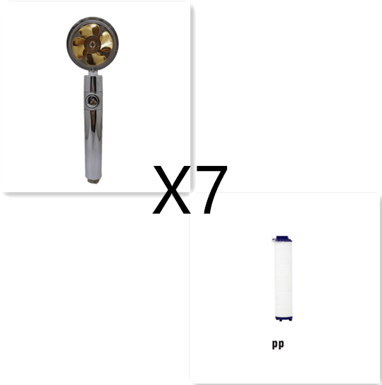 Water Saving Shower Head with 360-Degree Rotation - Pressurized, Built-in Turbofan, Detachable