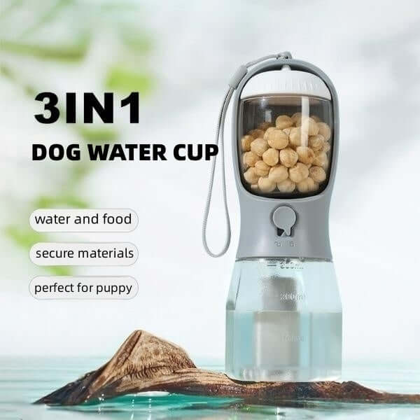 3 in 1 Dog Water Cup Drinking Food Garbage Bag