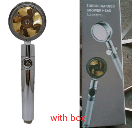 Water Saving Shower Head with 360-Degree Rotation - Pressurized, Built-in Turbofan, Detachable