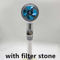 Water Saving Shower Head with 360-Degree Rotation - Pressurized, Built-in Turbofan, Detachable