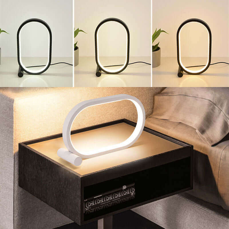 Modern Plug-In Oval Acrylic Lamp with Touch Control