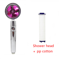 Water Saving Shower Head with 360-Degree Rotation - Pressurized, Built-in Turbofan, Detachable
