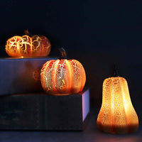 Flickering LED Pumpkin Lantern - Hauntingly Realistic Halloween Glow