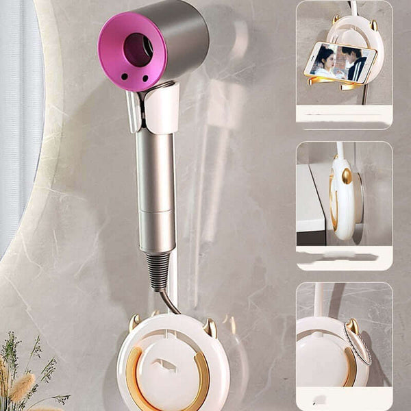 Declutter Your Bathroom: Hair Dryer Shelf Wall Hanging Organizer