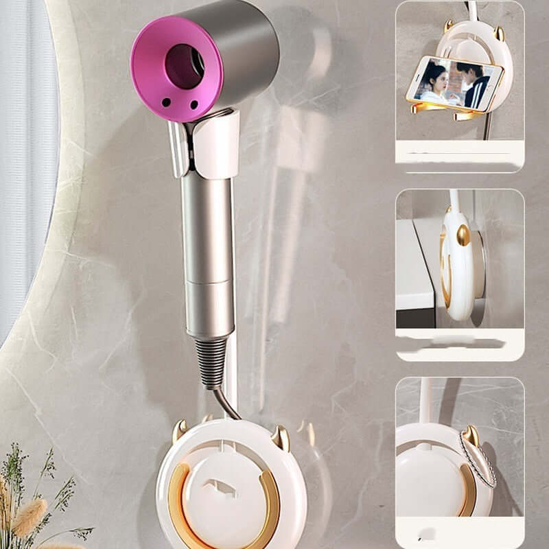 Declutter Your Bathroom: Hair Dryer Shelf Wall Hanging Organizer