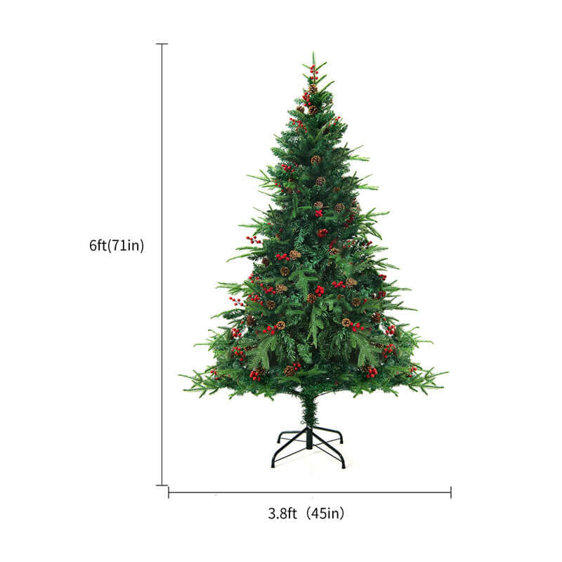 6ft PVC Artificial Snow Christmas Tree with Metal Stand for Mall Window Decoration and Christmas Decoration Supplies