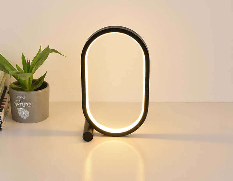 Modern Plug-In Oval Acrylic Lamp with Touch Control