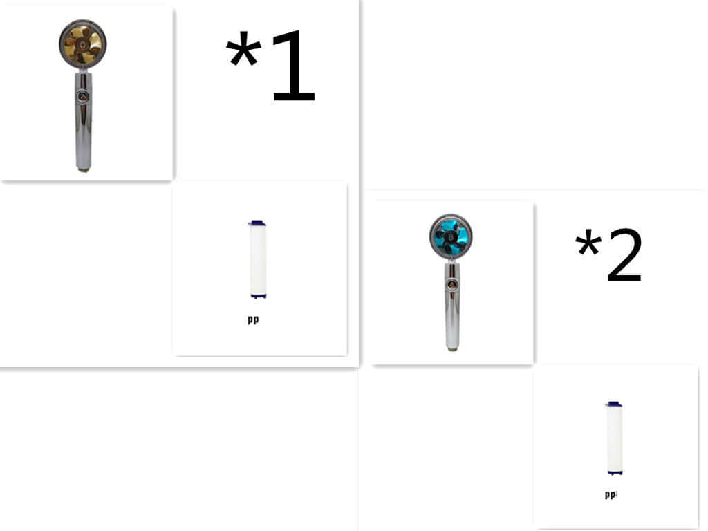 Water Saving Shower Head with 360-Degree Rotation - Pressurized, Built-in Turbofan, Detachable