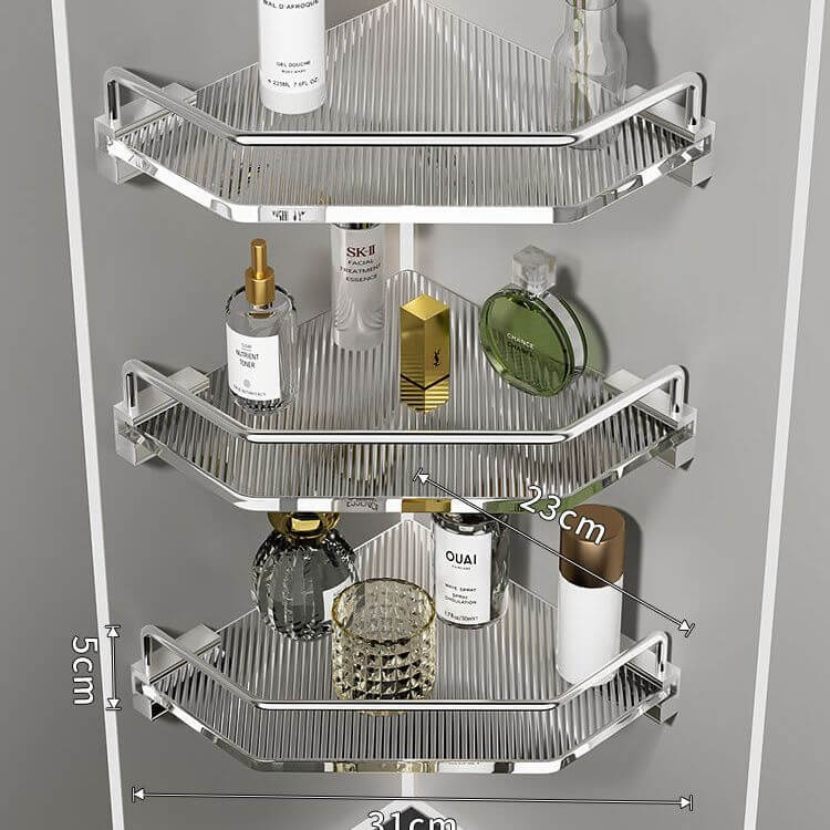 Sleek and modern bathroom storage shelf with 3 tiers