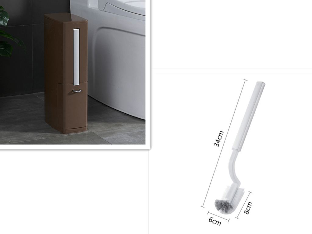 Coffee creative toilet brush trash cans garbage bag set with integrated tissue box